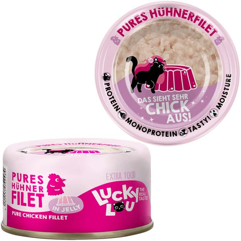 Lucky Lou Extrafood Hühnerfilet in Jelly 70g Dose