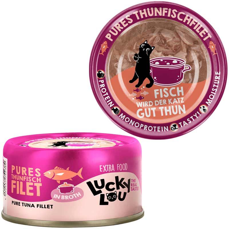 Lucky Lou Extrafood Thunfischfilet in Broth 70g Dose