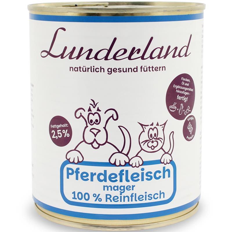 Lunderland Reinfleisch-Dose Pferdefleisch mager 800g