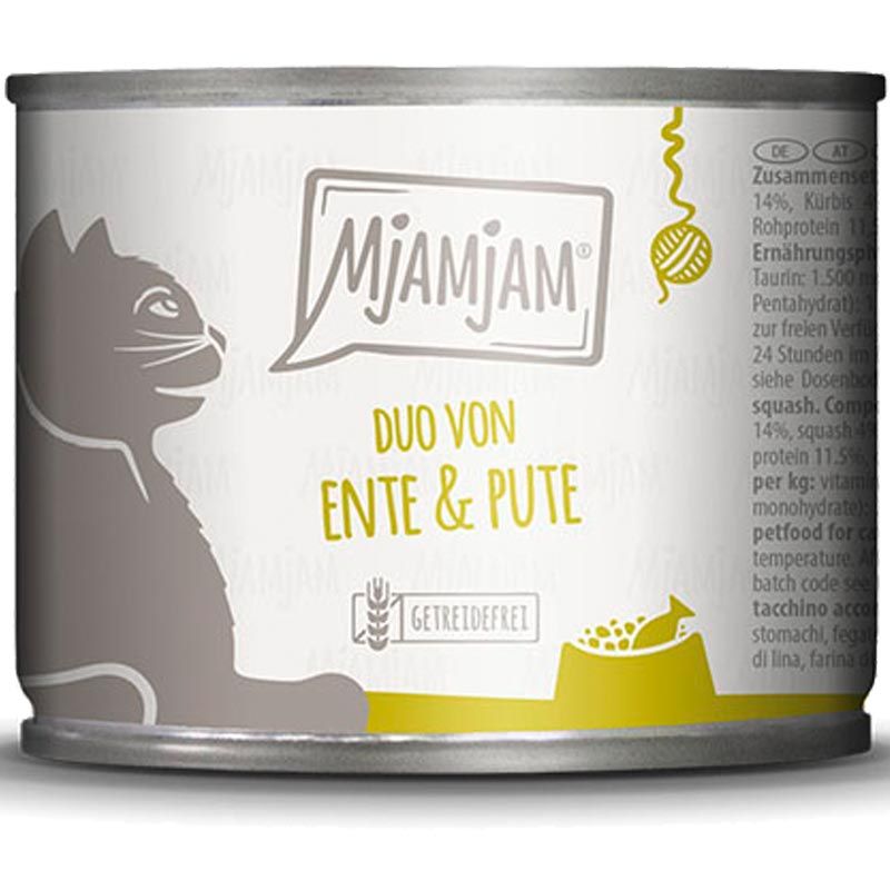 MjAMjAM Dose DUO von zarter Ente + guter Pute an Kürbis 200g