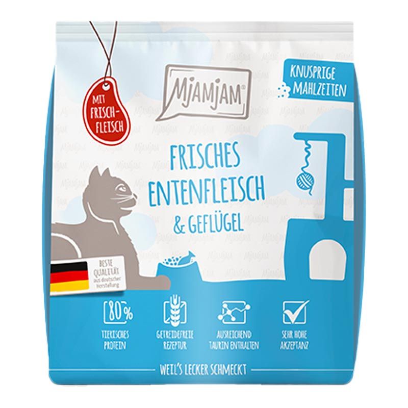Mjamjam Knusprige Mahlzeiten Frische Ente+Geflügel 300g