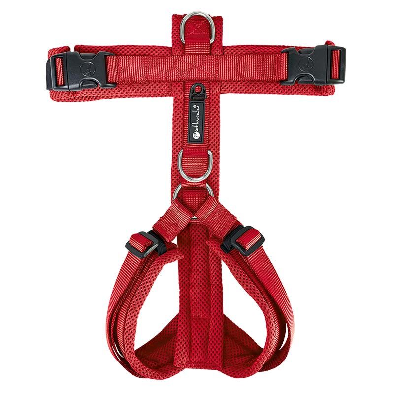 Petlando Mesh Y-Comfort Geschirr, M: 46-74cm/50-74cm, red