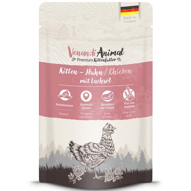 Venandi Animal - Kitten Huhn mit Lachsöl 125g