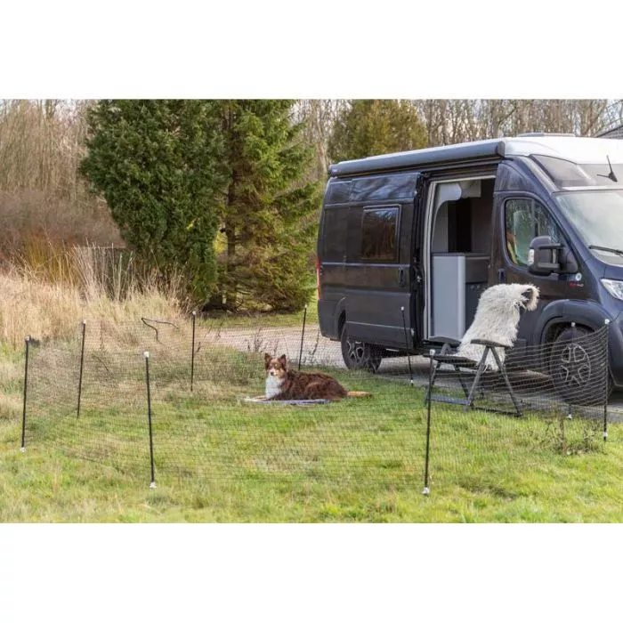 Mobiler Hundezaun, 15 m, schwarz Mobiler Hundezaun, 15 m, schwarz