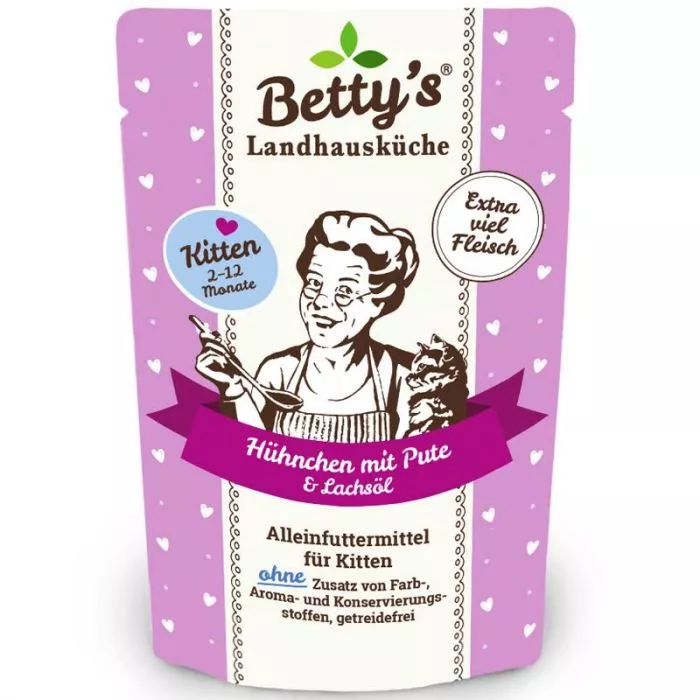 Betty's Landhausküche Pouch Kitten Hühnchen + Pute 100g Betty's Landhausküche Pouch Kitten Hühnchen + Pute 100g