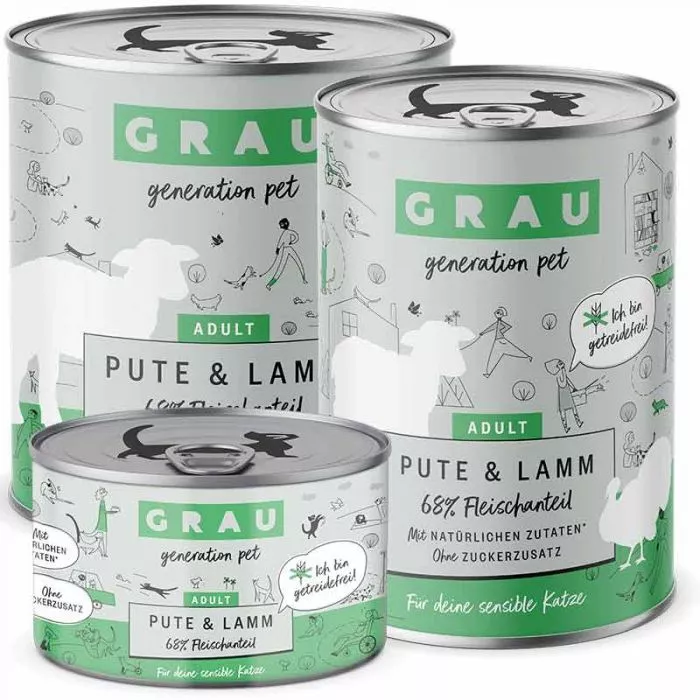 Grau Katze Adult Pute und Lamm Grau Katze Adult Pute und Lamm