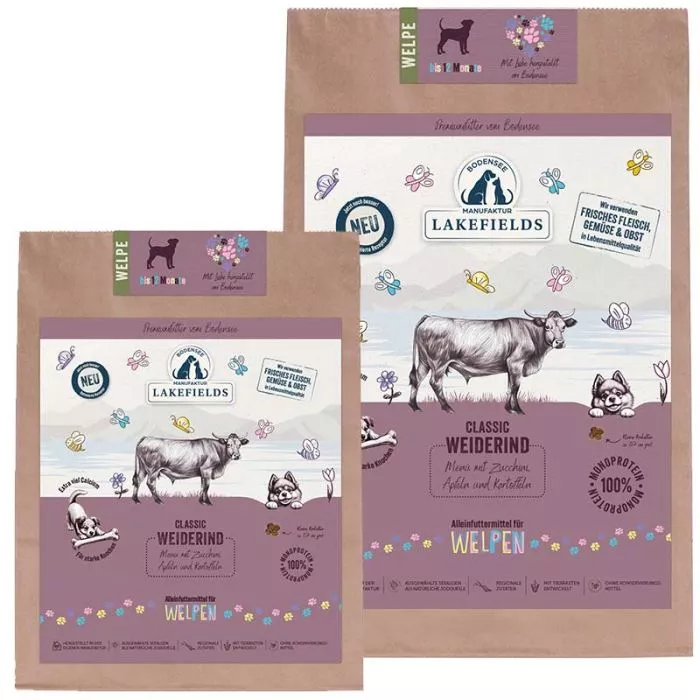 Lakefields Trockenfleisch-Men Welpen Rind