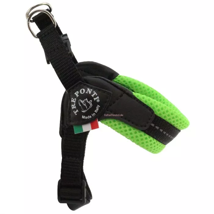Tre Ponti Easy Fit Soft-Geschirr NEON mit Bauchgurt, grün
