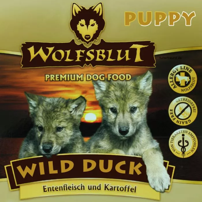 WOLFSBLUT Grote Brede Puppy Wild Duck, 12,5 kg