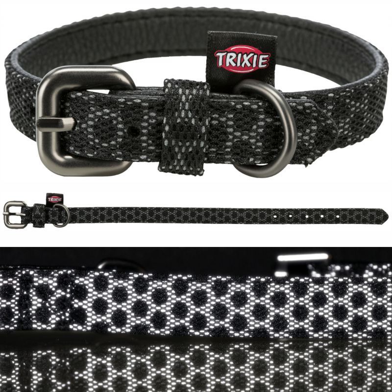 Night Reflect Halsband, XS-S: 22-30 cm/15 mm, schwarz