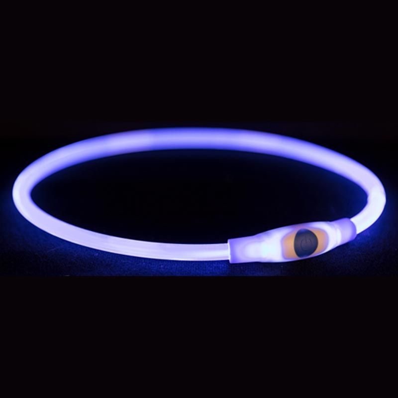 Flash Leuchtring USB, S-M, 40 cm / 8 mm, blau