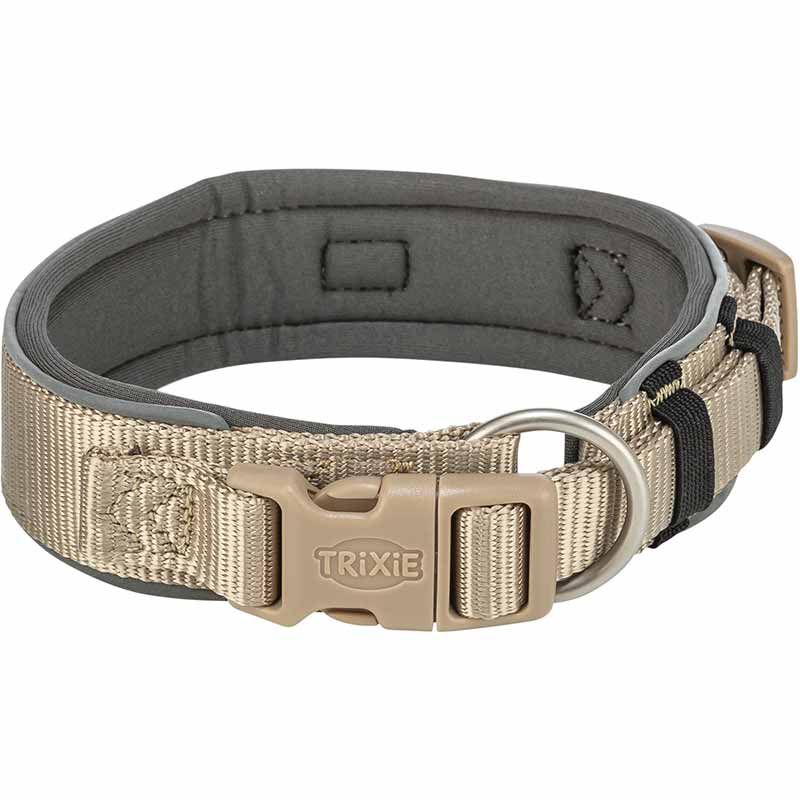 Premium Halsb., extra breit, XS-S: 27-35cm/25mm, sand/grafit