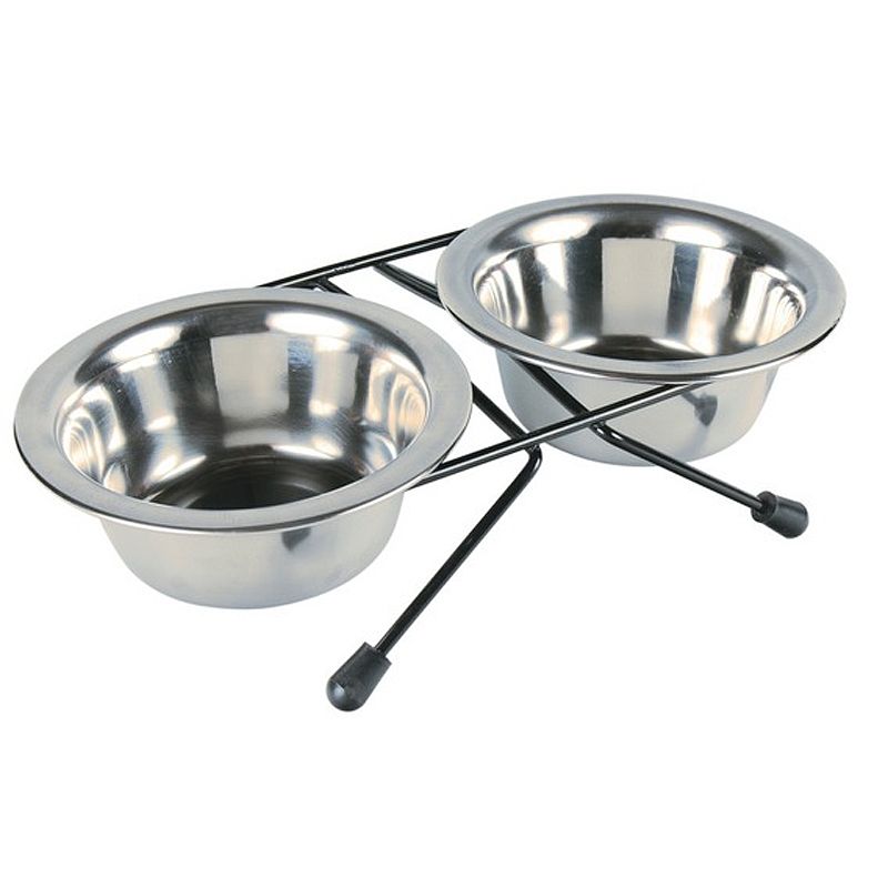 Edelstahl-Napf-Set - Eat-On-Feet / 2 x 0,75 l / 15 cm