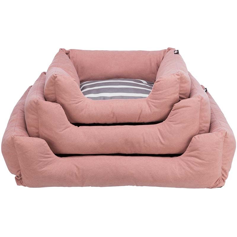 Bett Elina, eckig, 50 x 40 cm, lachs/grau