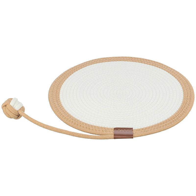 Liegematte, rund, mit Ball am Tau, ca. 38 cm, braun/creme