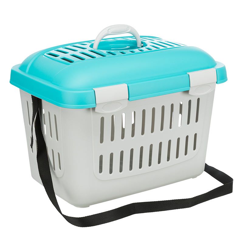 Transportbox Midi-Capri, 44x33x32 cm, hellgrau/türkis