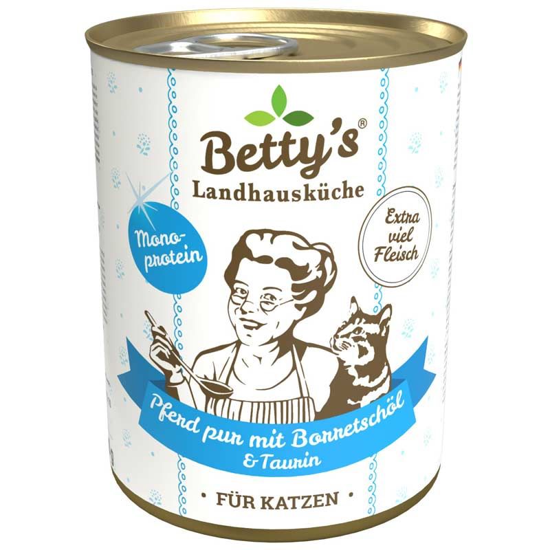 Betty's Landhausküche Dose Pferd PUR + Borretschöl 400g