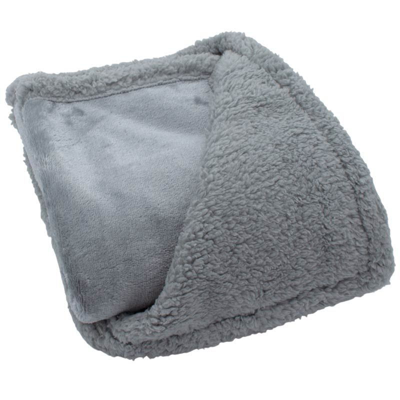 FurryFabs Wasserdichte Hundedecke Flanell,100x130cm,hellgrau