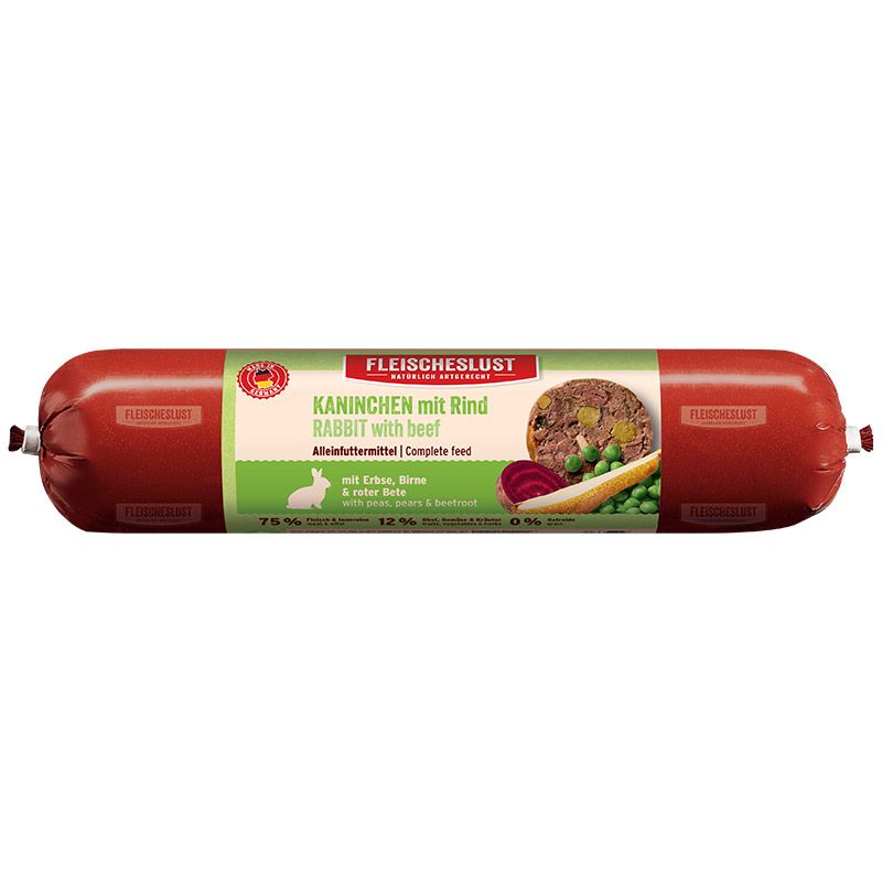 Fleischeslust Kaninchen mit Rind und Erbse 400g