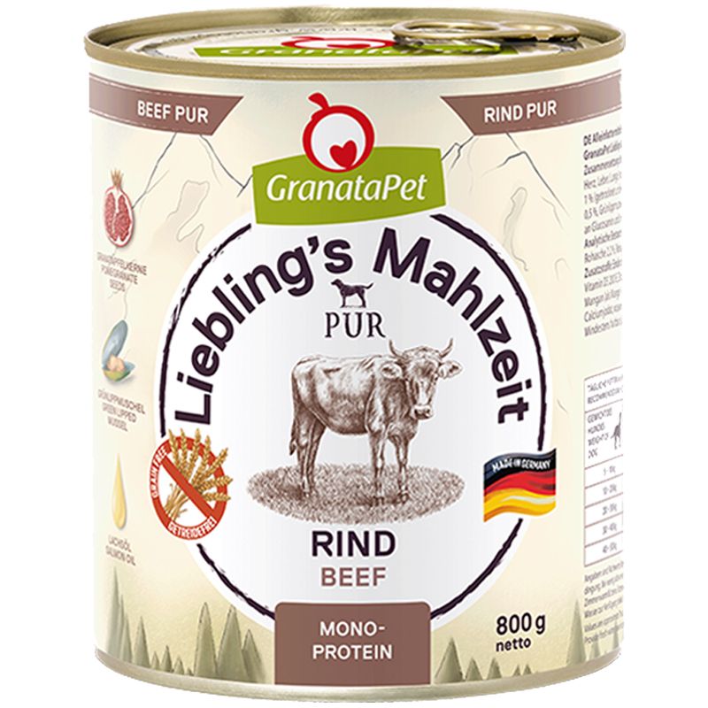 Granatapet Lieblingsmahlzeit Rind PUR 800g
