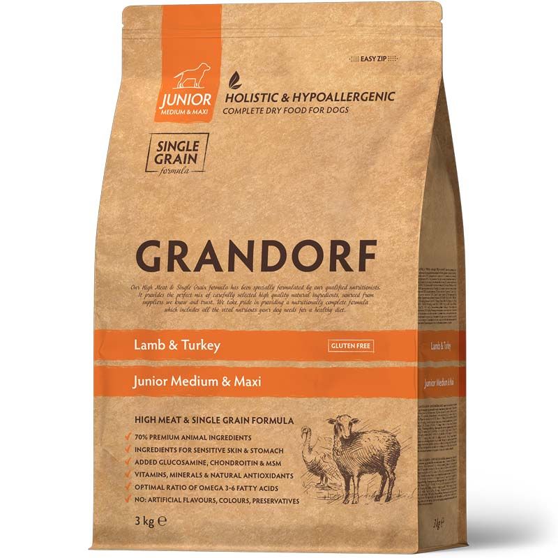 Grandorf Junior Medium-Maxi Lamm und Pute 3 kg