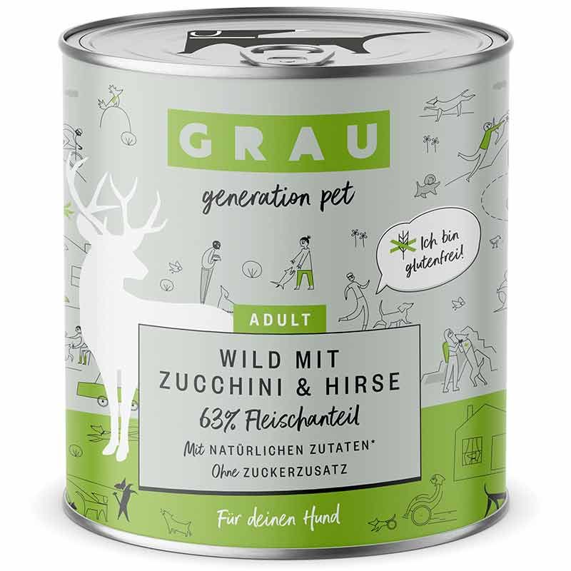 Grau Hund Adult Wild mit Zucchini und Hirse 800g