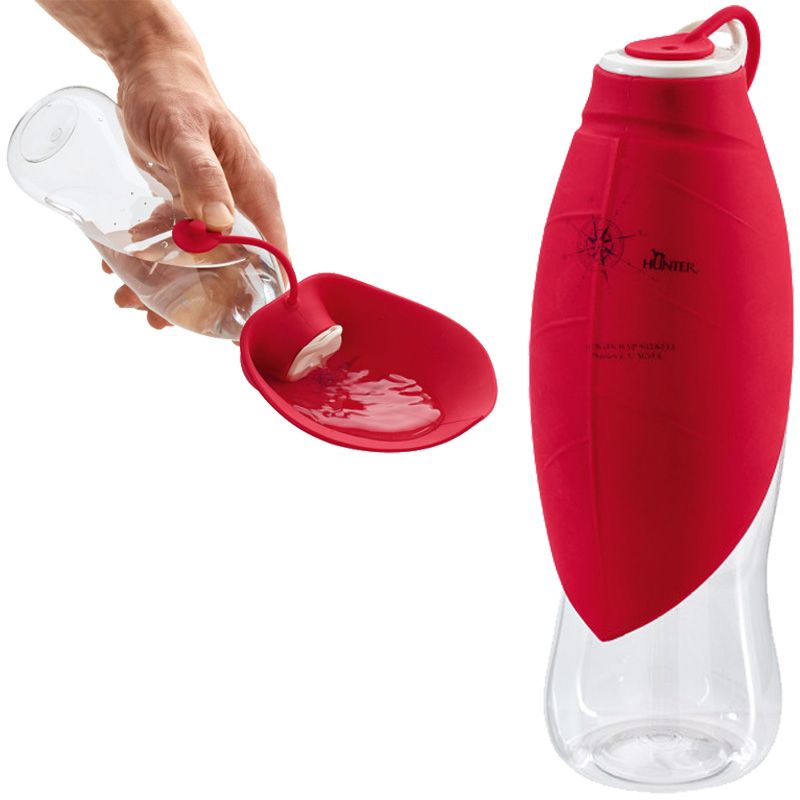 Hunter Outdoor Trinkflasche mit Silikonnapf List 550ml,rot