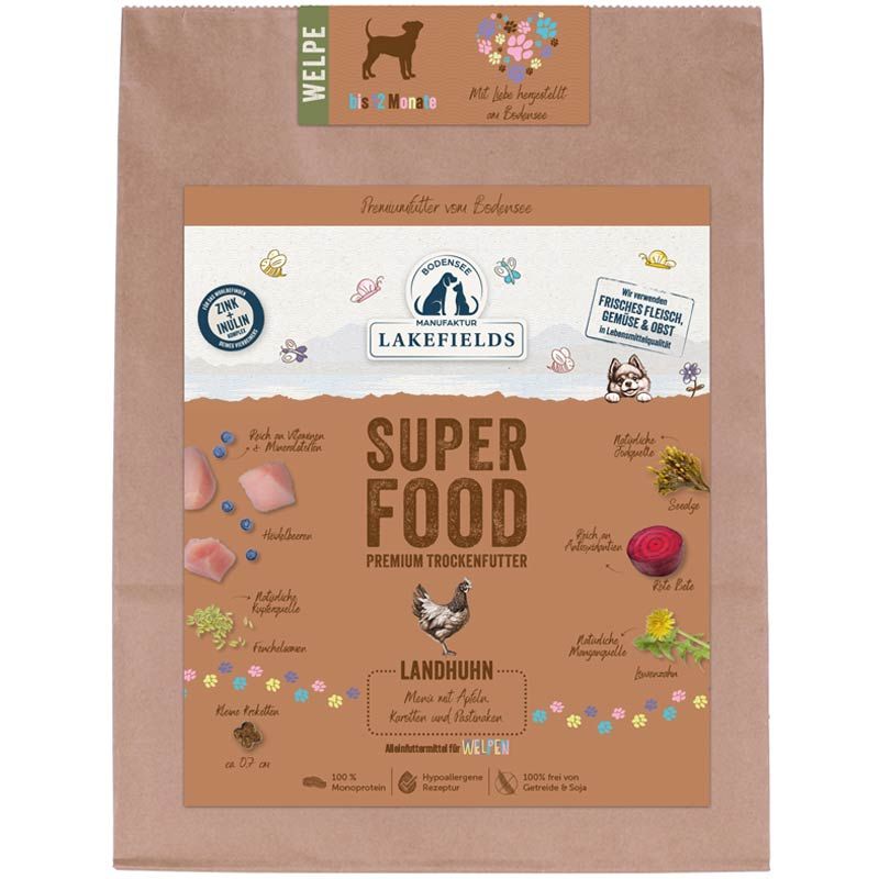 Lakefields SUPERFOOD Premium Huhn für Welpen 1 kg