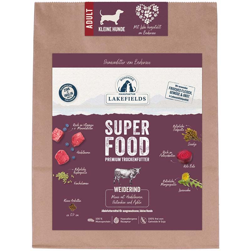 Lakefields SUPERFOOD Premium Rind für kleine Hunde 1 kg