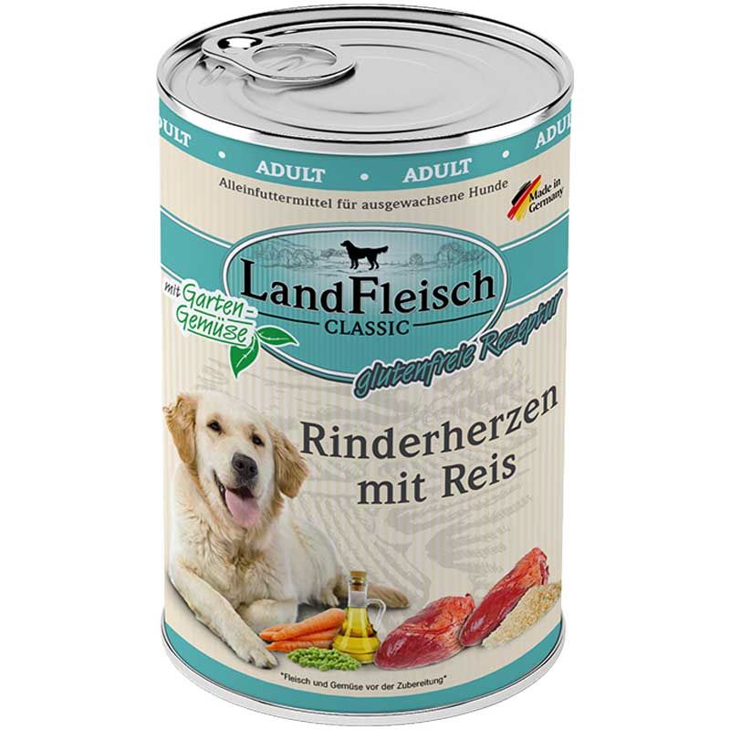 Landfleisch pur Rinderherzen mit Reis 400g