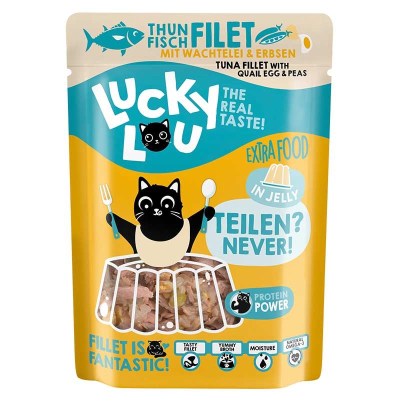 Lucky Lou Extrafood Thunfischfil + Wachtelei Jelly 70g Pouch