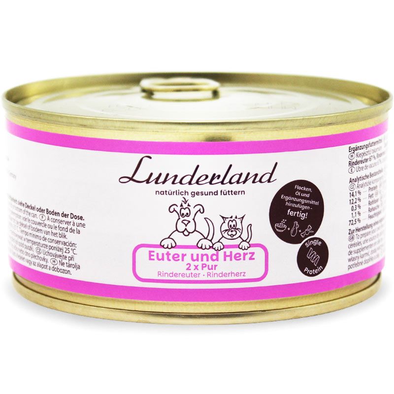 Lunderland Reinfleisch Mix-Dose Euter + Herz 300g