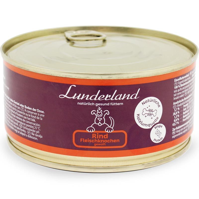 Lunderland Fleischknochen vom Rind, gewolft Dose 300g