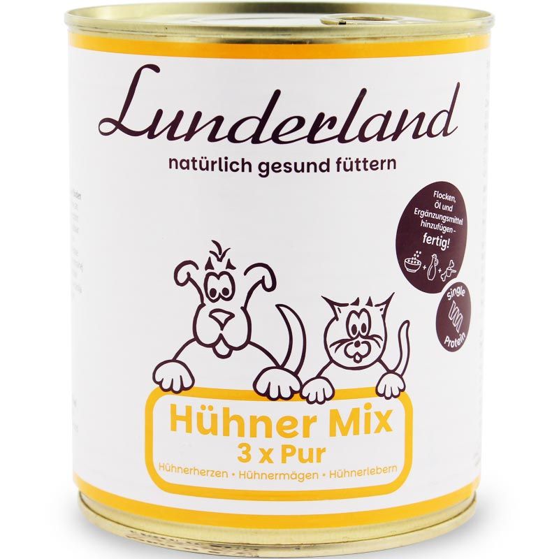 Lunderland Reinfleisch-Dose Hühner-Mix 800g