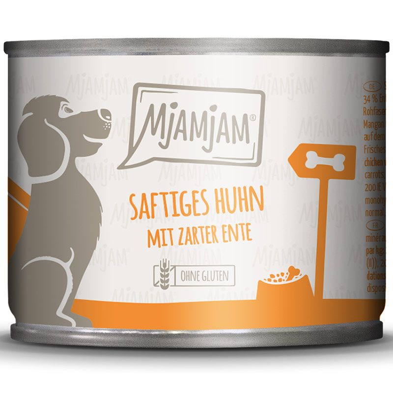 MjAMjAM Dog Dose Huhn + Ente + Möhrchen + Hirse 200g
