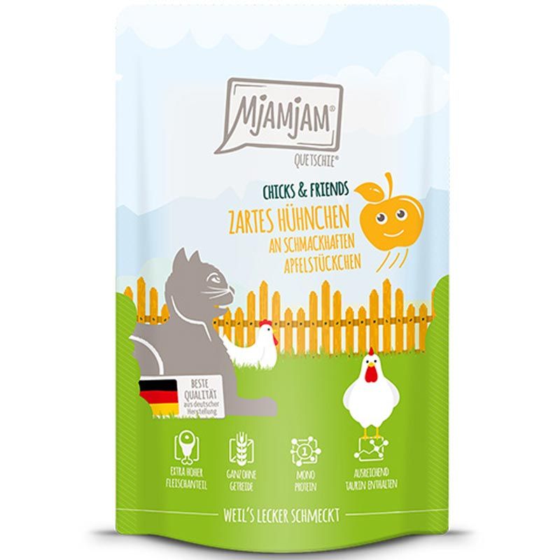 MjAMjAM Quetschie Chicks + Friends Hühnchen an Apfel 125g