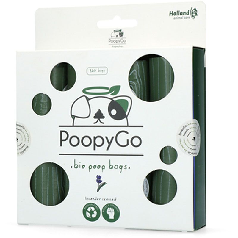 PoopyGo umweltfreundliche Kotbeutel 8x15 Stk, lavendel