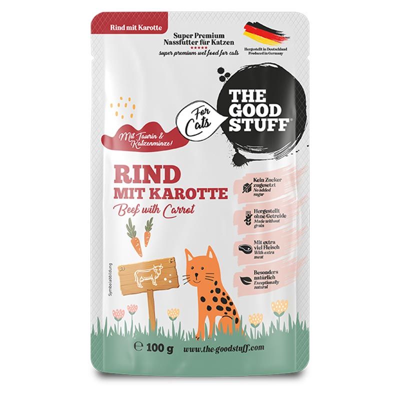 The Goodstuff Katze Pouches Rind + Karotte 100g