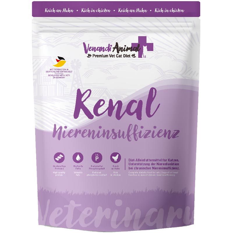 Venandi Animal Vet-Diät-Renal-Niereninsuffizenz-Huhn 1500g