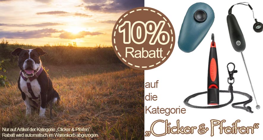 10% Rabatt auf alle Clicker und Pfeifen für Training und Ausbildung