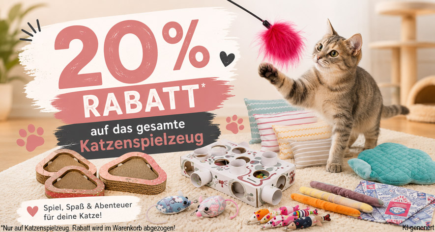 Weltkatzentag - 20% Rabatt auf das gesamte Katzenspielzeug