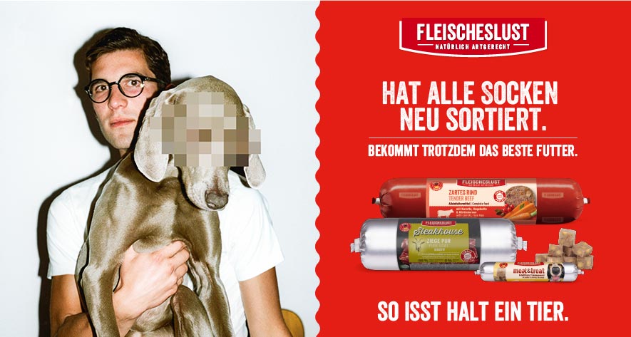 Fleischeslust - Hund hat alle Socken neu sortiert und bekommt trotzdem das beste Futter.
