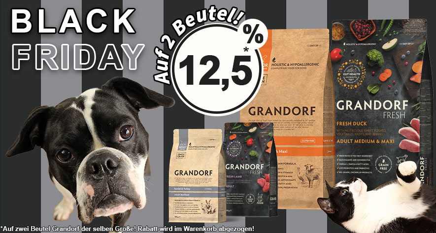 Black Friday bei Grandorf - Ab zwei Beutel der selben Größe gibt es 12,5% Rabatt.