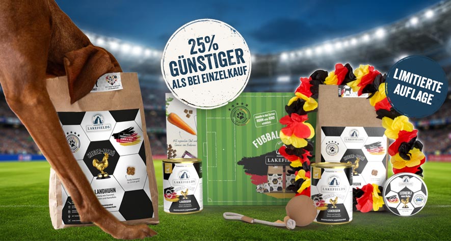 Lakefields WM-Box für Fußballfans und Ihre Vierbeiner