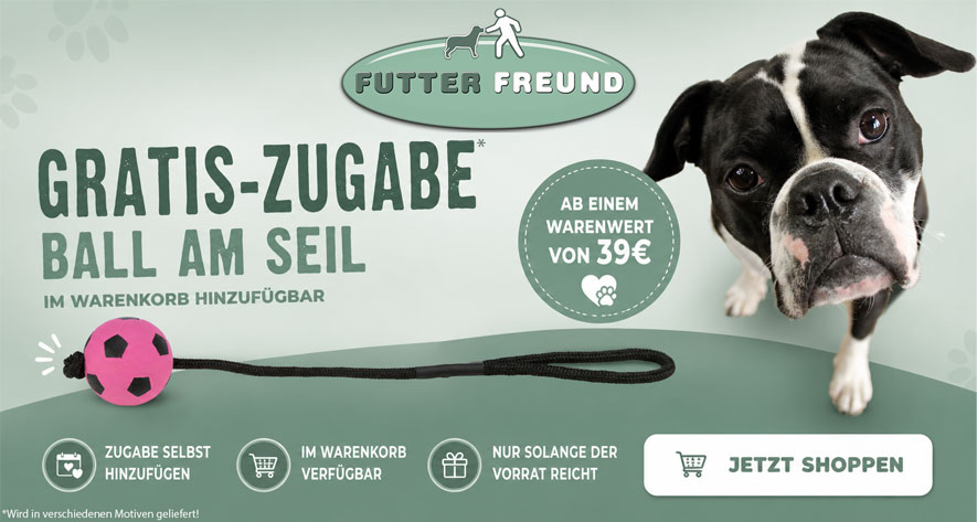 Gratis-Zugabe Ball am Seil ab 39 Euro Warenwert im Warenkorb hinzufügbar.