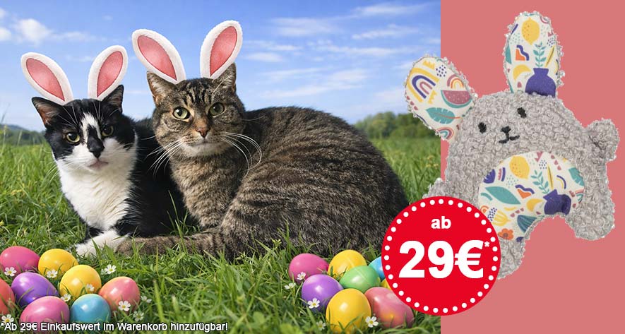 Zugabe im Warenkorb ab 29€ Einkaufswert - Katzenspielzeug Hase Gratis.