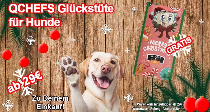 Gratis-Zugabe Qchefs Glückstüte ab 29€ Warenwert im Warenkorb hinzufügbar.