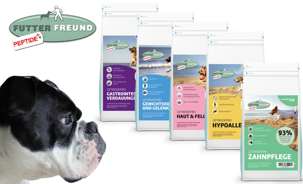 Hund Mina mit Futterfreund Peptide+ Hundefutter